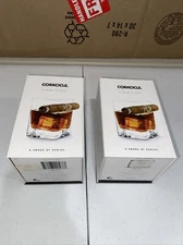 Pair Of CORKCICLE CIGAR / WHISKEY GLASS  9 0z. Square Glass  cigar holder New