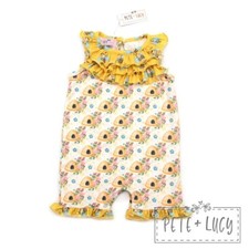 Pete And lucy Bumble Bee Girls Boutique Romper. 3-6 months