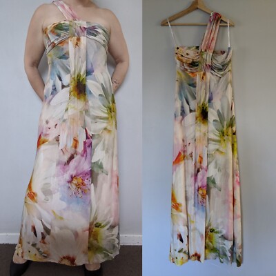 Portmans Sz M One Shoulder Floral Maxi 