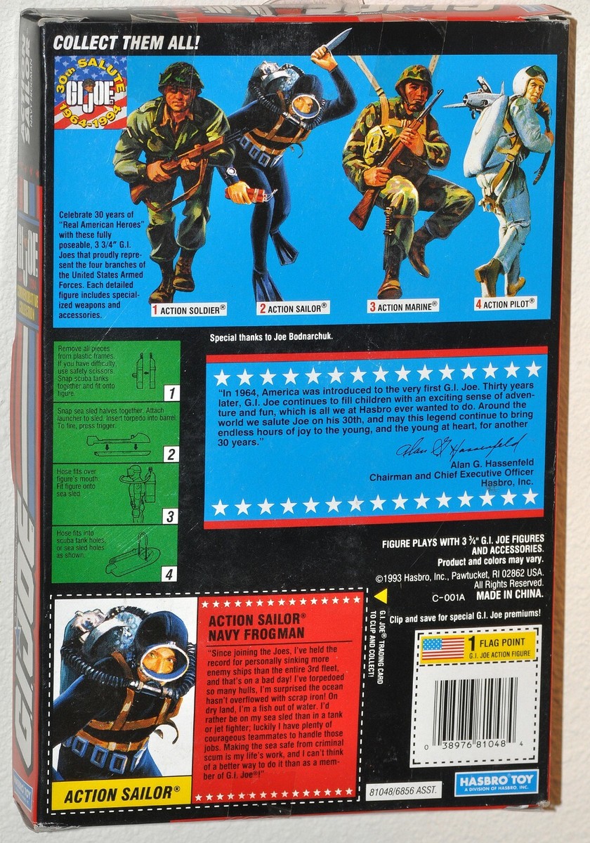 GI Joe 1994 Action Sailor Seal Commemorative Collection NIB Hasbro