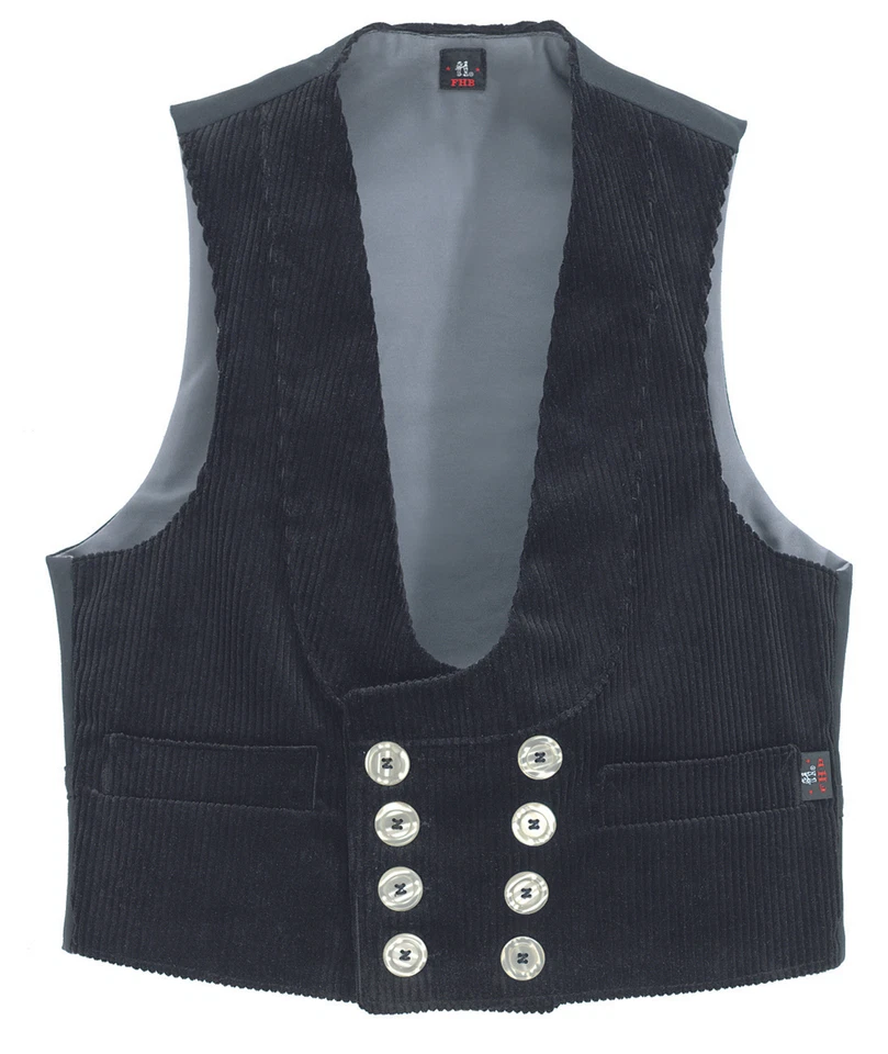 FHB Zunftweste HEINER Trenkercord ohne Nierenschutz Zunft-Weste 20 schwarz 50016 - Bild 1 von 1