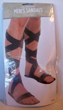 NEW Men's Brown Roman Gladiator Medieval Halloween Costume Flat Sandals Shoes