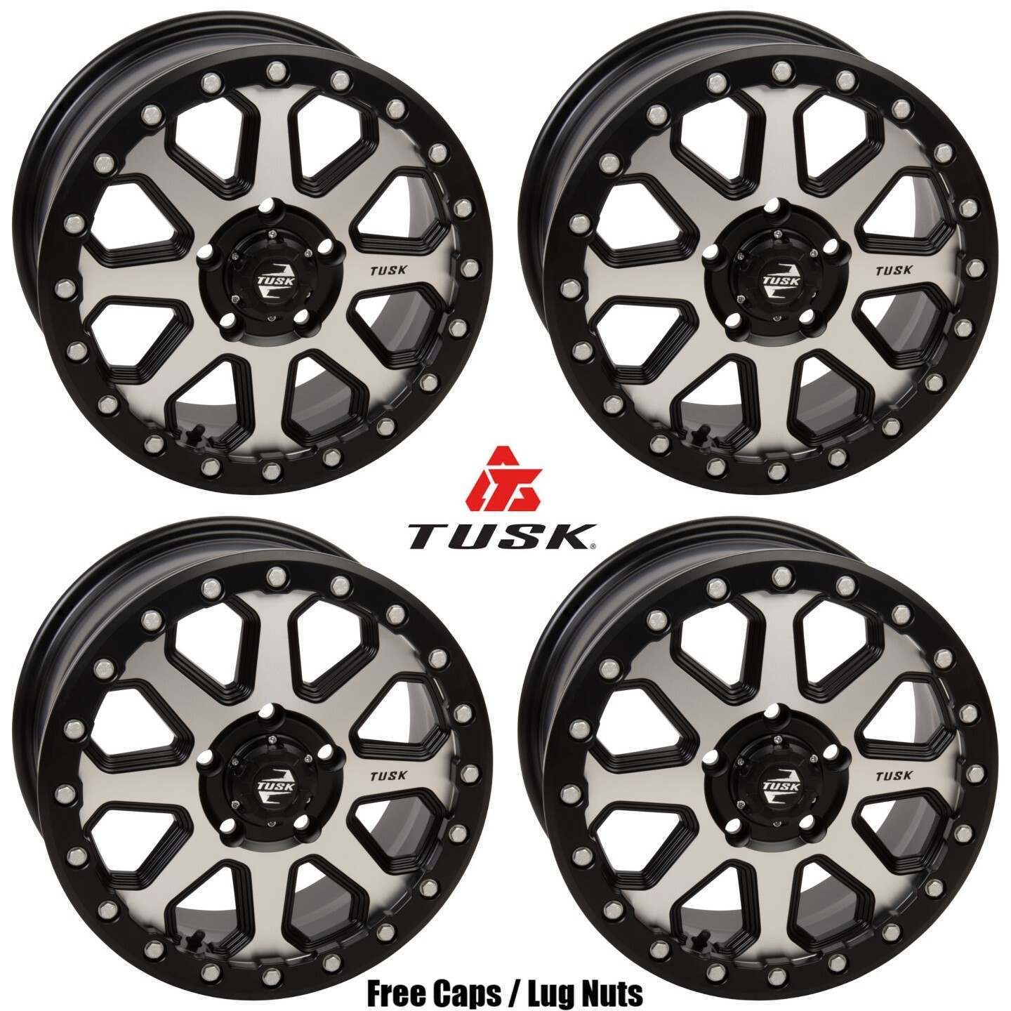 Tusk Uinta Machined Beadlock Wheels Rims Rim 15x7 6+1 Polaris RZR Pro R ...