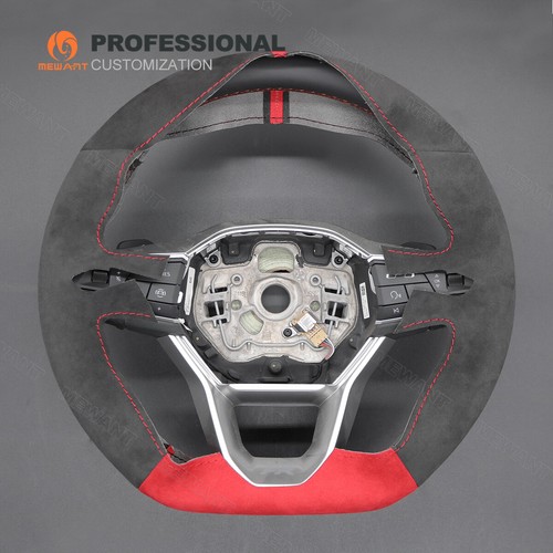 Custom DIY Alcantara Car Steering Wheel Wrap Cover for Seat Leon Ateca Tarraco - Bild 3 von 11