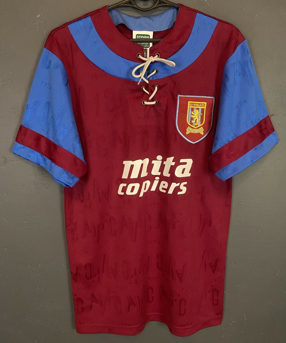 MEN'S RETRO REPLICA FC ASTON VILLA 1992/1993 SOCCER FOOTBALL SHIRT