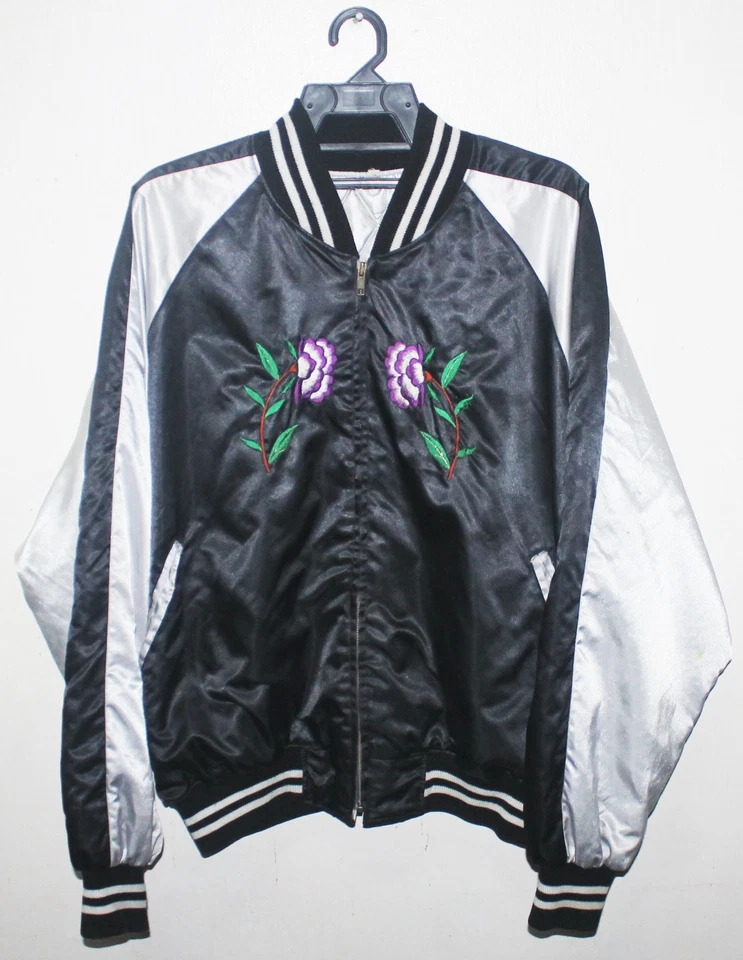 ВИНТАЖНЫЙ SUKAJAN ПАВЛИН ЦВЕТОК ВЫШИВКА ЯПОНИИ СУВЕНИРНАЯ КУРТКА YOKOSUKA ЯКУДЗА - Изображение 2 из 2
