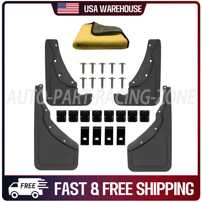 4 Black Front & RearMud Flaps Splash Guards Ford BroncoSport21-23