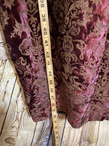 Vintage Carole Little Dress Womens 12 Maroon Velvet Burnout Mandarin Collar - Picture 10 of 14