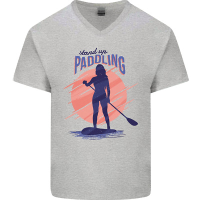 Stand Up Paddling Paddleboarding Herren V-Neck Baumwolle Maglietta