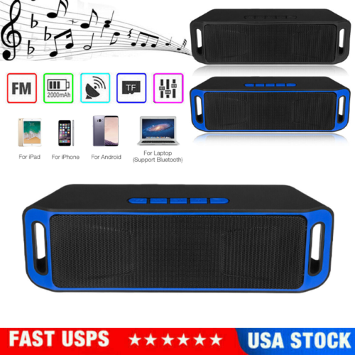 Portable Bluetooth LOUD Wireless Speaker Outdoor Stereo Bass USB/TF/FM Radio - Picture 1 of 16