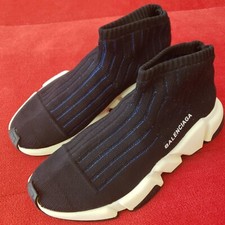 Balenciaga Speed Trainers Logo EU 36 US 6 Blue Striped Detailing Sneakers Italy
