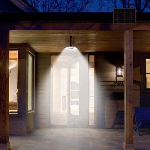 Solar Motion Sensor Light Ceiling Pendant Light Outdoor Garden Garage Shed Lamp - Picture 14 of 16