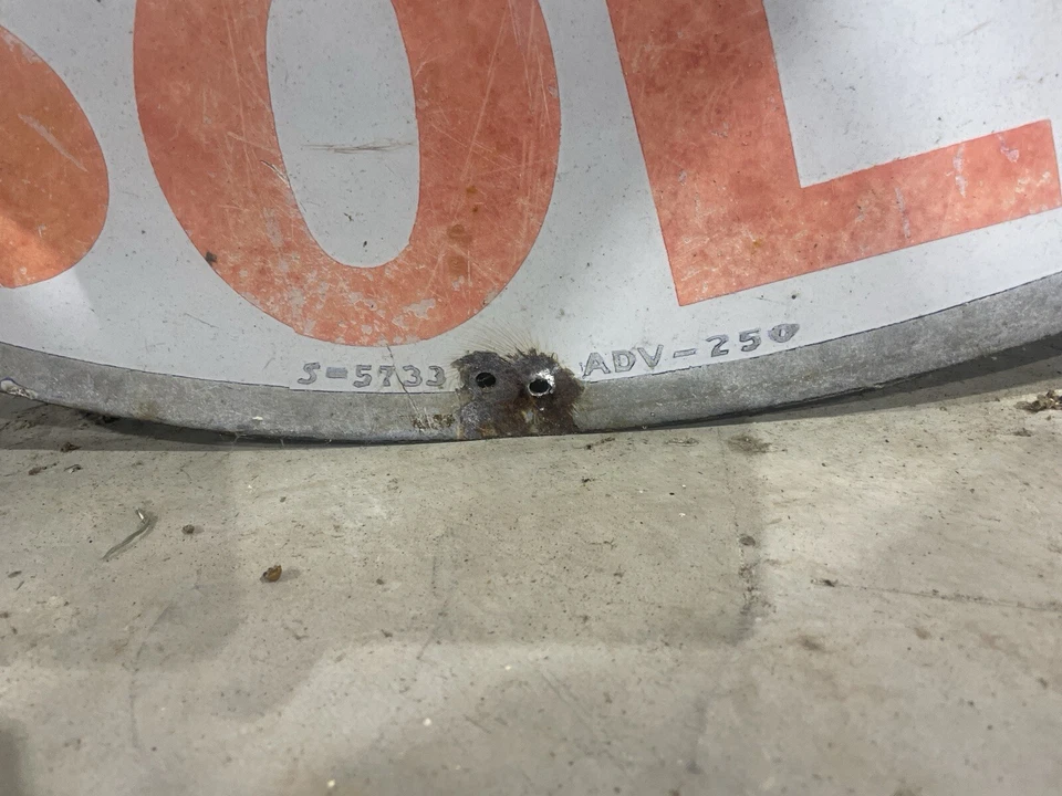 "Letrero grande SSP 42"" corona roja gasolina porcelana" Foto 3 de 4