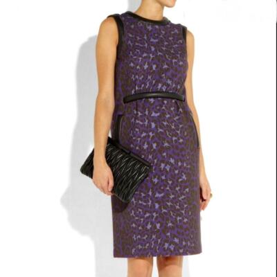 christopher kane leather embroidered dress Christopher Kane Black Leather Embroidered Mini Dress Size 10 UK