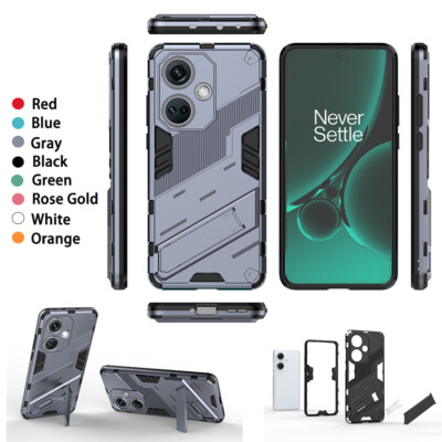 For OnePlus ACE5 13R 12 11 Nord4 Luxury Armor Folding Bracket Rugged Phone Case