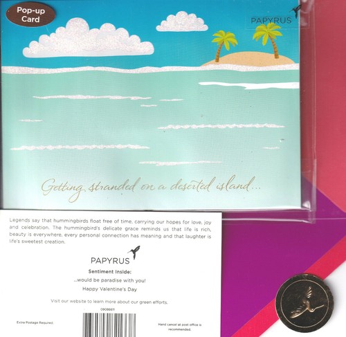 PAPYRUS VALENTINES CARD NIP MSRP $6.95 POP-UP CARD (N29) - Picture 2 of 2