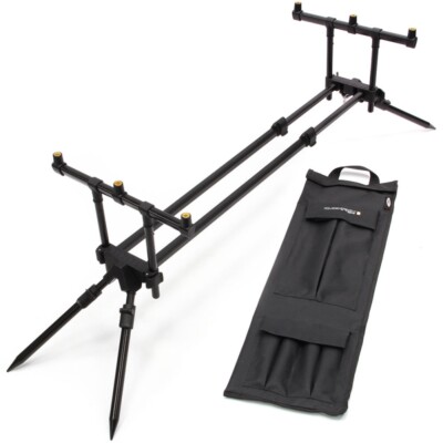 Rod Pod Carp Fishing NGT Quickfish MK 2 Adjustable 3 Rod with Carry Case
