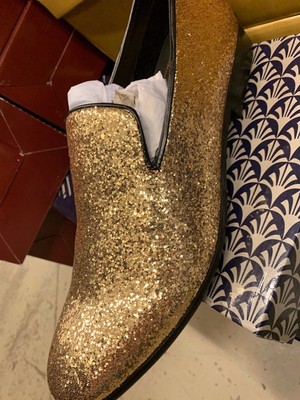 mens metallic gold dress shoes