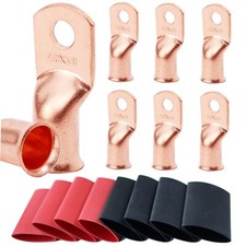 8pcs 4/0 AWG-3/8" Battery Lugs,Copper Wire Lugs,Heavy Duty Battery Cable Ends...