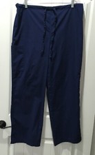JASCO SCRUB PANTS - NAVY BLUE - ELASTIC DRAWSTRING WAIST - SIZE LARGE