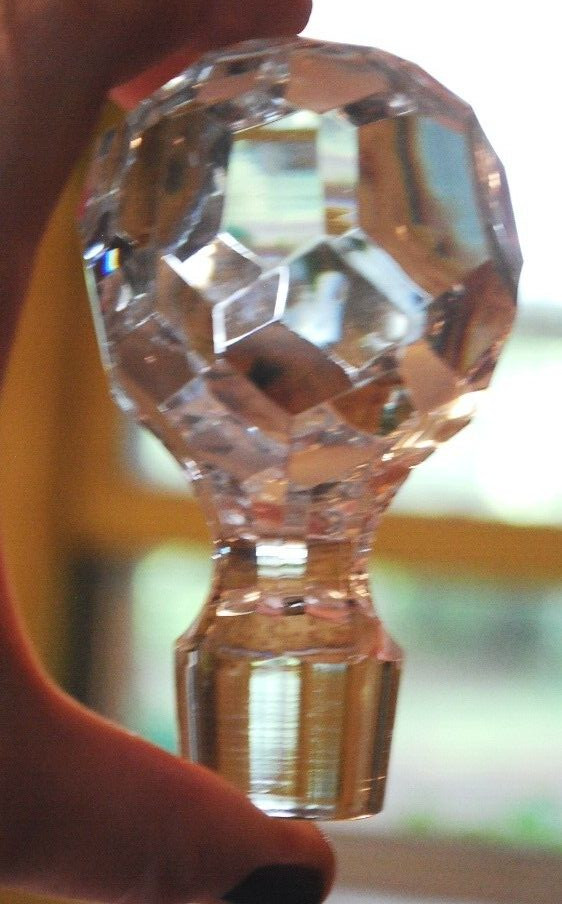 COMERAGH Vtg HAND CUT WATERFORD CRYSTAL Decanter W Stopper PANELS/DIAMONDS 12.75