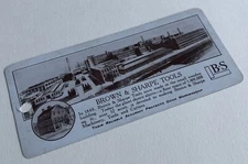 Antique BROWN & SHARPE Decimal Equivalents Pocket Card Chart 1930s RI USA