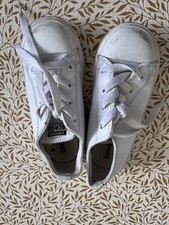 Scarpe da ginnastica Converse bambino unisex taglia 10 26 pelle bianca sneakers stringate 
