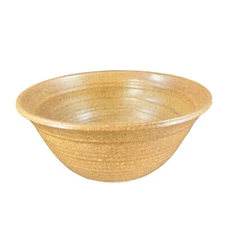 2004 Liberty Pottery Becky Large Stoneware Brown Speckled Bowl Dish Ohio Crafted