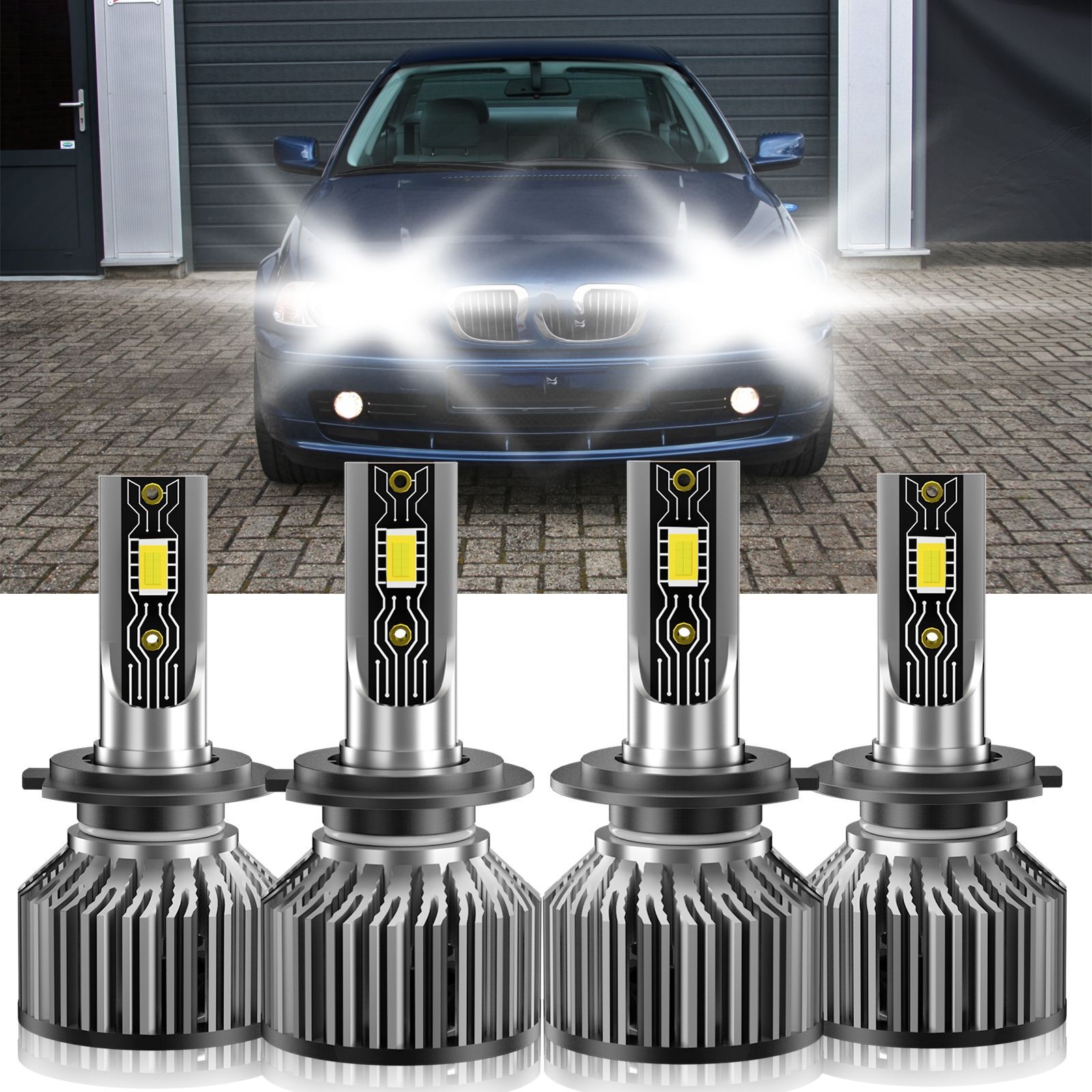 Kit combinado de bombilla de haz alto bajo faros LED H7 H7 6500K para BMW 323Ci 2000-2000