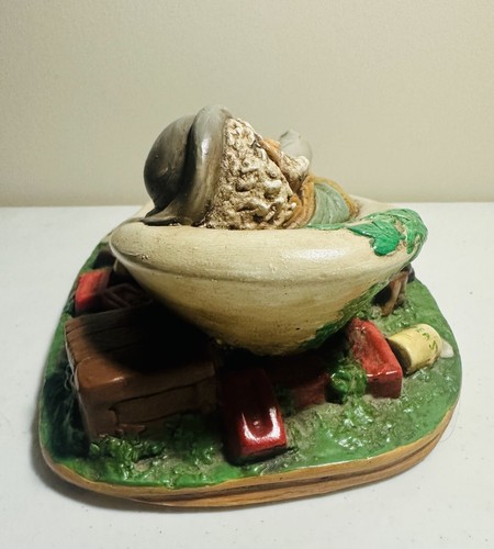 Man Sleeping In Tub Figurine Nature Craft - Picture 4 of 8