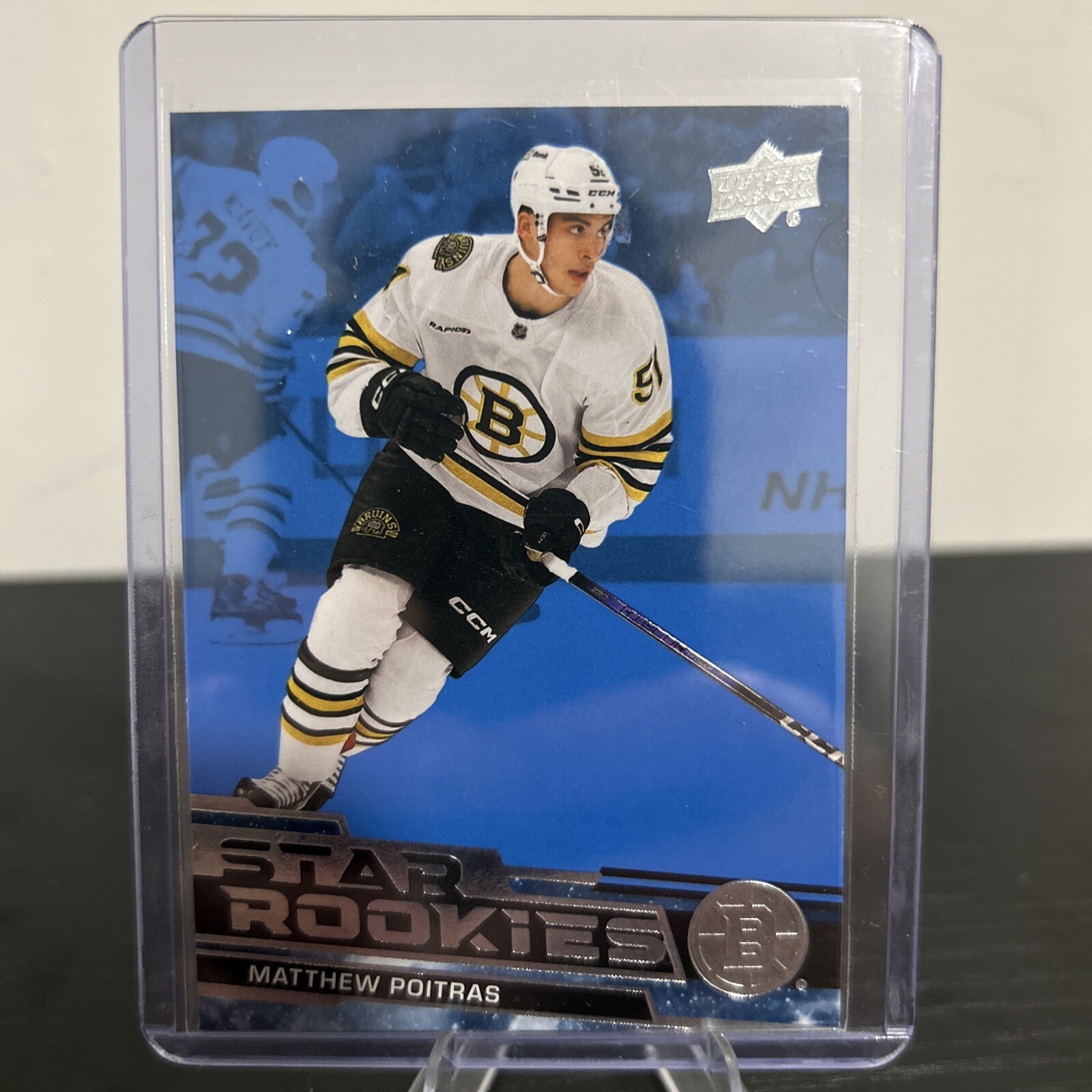 Matthew Poitras 2023-24 Upper Deck Star Rookies Blue Parallel RC Card #12
