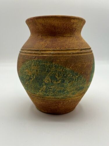Art Pottery Southwest Handmade Earth tone Vase No Chips Or Cracks - Afbeelding 1 van 3