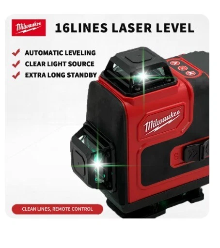 Milwaukee Laser Level 360 Green 16 Line 4D Self-Leveling 360 Horizontal Vertical