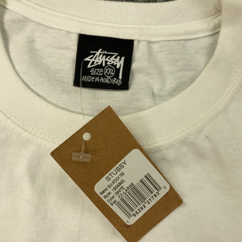 Stussy Big Stock Tee Mens XXL White Short Sleeve NWT - Picture 4 of 10