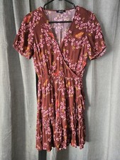 Madewell Ruffle Wrap Dress Womens 0 Windowbox Floral Butterfly Print Waisted