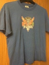 Voltron - Blue Shirt - L. Cracking on Decal Small White Mark On Lower Front.