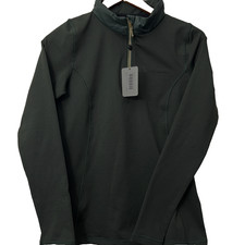 Freedmans Harness Womens 1/4 Zip Mid Layer Jacket S Green Saddleseat NWT