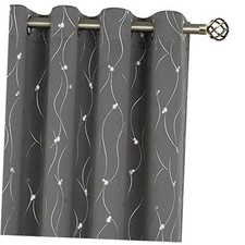 Blackout Curtains for Bedroom/Living 52"W x 84"L Pack of 2 Dot-dark Grey