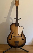 Vintage 60`s Rosetti / Egmond Lucky 7 Archtop Guitar / Sunburst / Bottle Neck