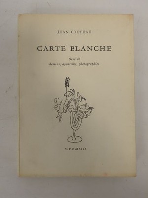 Carte Blanche. Orné de dessins, aquarelles, photographies. Cocteau, Jean: