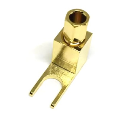 1pc Gold Spade Brass Fork 4mm Banana Plug for McIntosh Eico Tube Amp Adapter