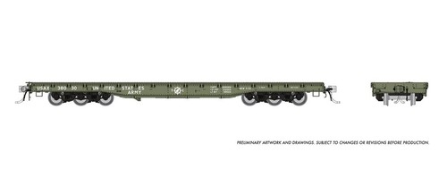 Coche plano Rapido escala HO ~ Magor 54' ~ USAX (Ejército de los Estados Unidos) #38094 ~ 199001 | Condition: New
