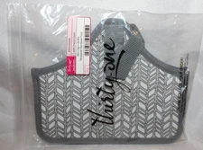 Thirty One 31 Mini Catch All Bin Tote Caddy Gray Chevron Charm NIP