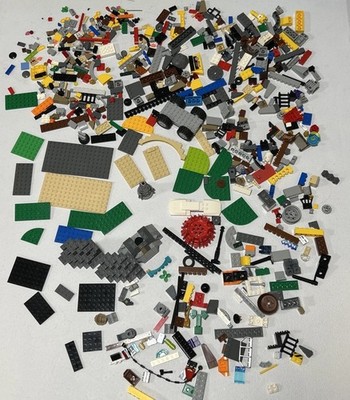 LEGO Mixed Parts & Pieces Bulk Lot Wheels Plates Bricks Accessories 1.9 lbs