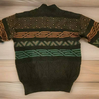 バレンシアガ BALENCIAGA ニット 80's 90s ビンテージ BALENCIAGA 90s Vintage Crazy Pattern Knit Sweater Brown Size M