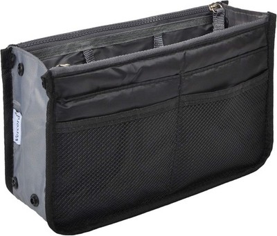 Organizador De Bolso 13 Bolsillos Nylon Para Mujer Negro Pequeño