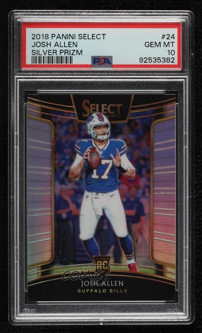 2018 Panini Select Concourse Silver Prizm Josh Allen #24 PSA 10 GEM MT Rookie RC view 1