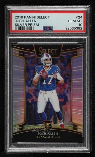 2018 Panini Select Concourse Silver Prizm Josh Allen #24 PSA 10 GEM MT Rookie RC