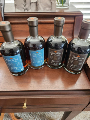 CROWN Maple Syrup - Bourbon Barrel Aged,Madagascar Vanilla- Lot Of 4  ORGANIC 