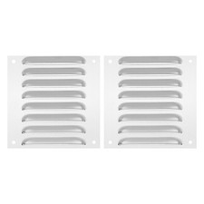 2 Pack 6 x 6" 304 Stainless Steel Vent Cover HVAC Louvered Grill Silver